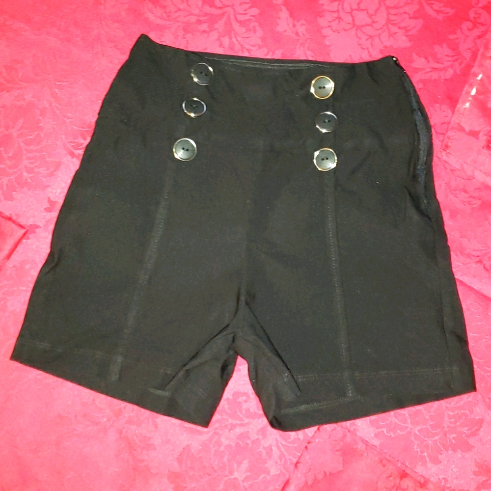 Black satin dress booty shorts